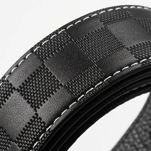 The Checkerboard Leather Belt: A Stylish and Practical Accessory for Men - Picture 7 of 7